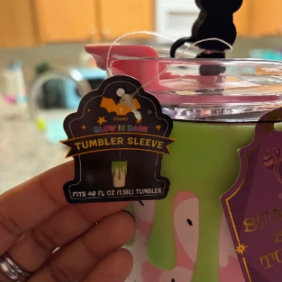 NEW Target Bullseye 2025 Cat Straw Topper &Tumbler Sleeve Slime-glow in the dark - Picture 4 of 4